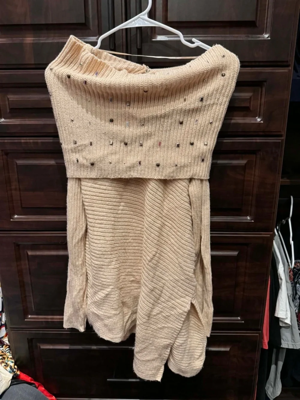 Apt. 9 Women's Beige Detachable Infinity Scarf Sweater